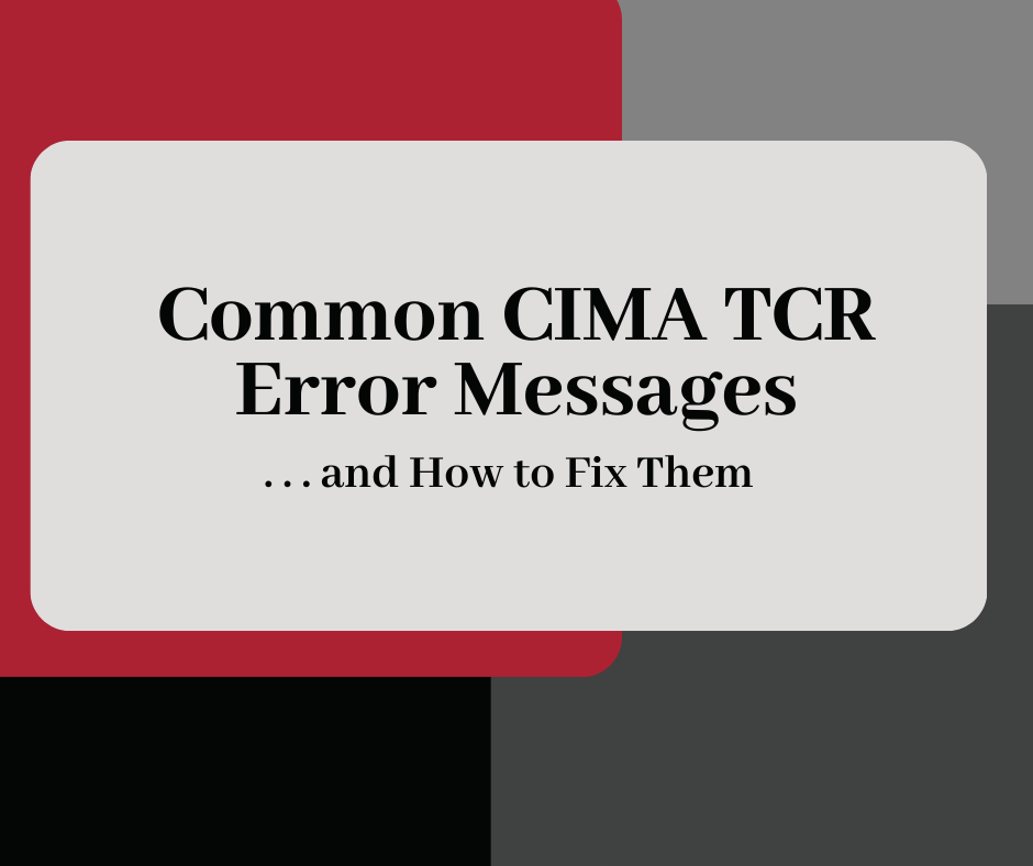 Common CIMA TCR Error Messages and How to Fix Them - mvpatm.com