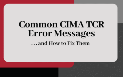 Common CIMA TCR Error Messages and How to Fix Them